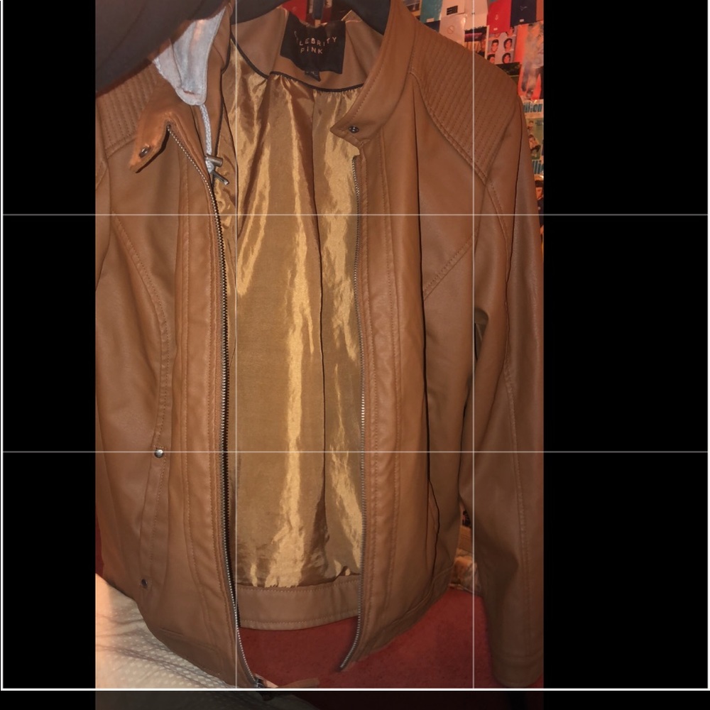 Celebrity pink leather jacket